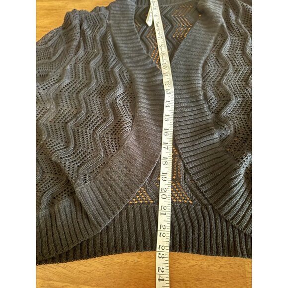 Leo & Nicole Womens Open Front Knit Cardigan Sweater XXL Black Chevron Design - Picture 5 of 6